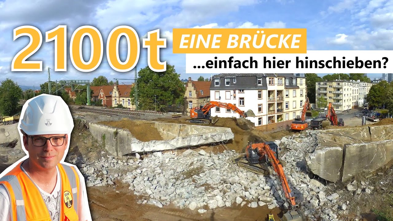 Brückeneinschub in Frankfurt am Main | Zeitraffer | 4K
