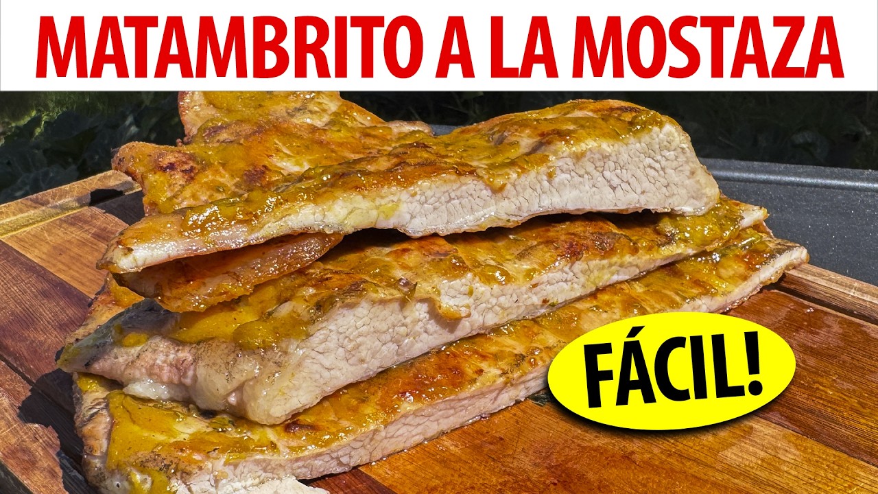 🔥 Matambrito de cerdo a la parrilla con salsa de mostaza y miel