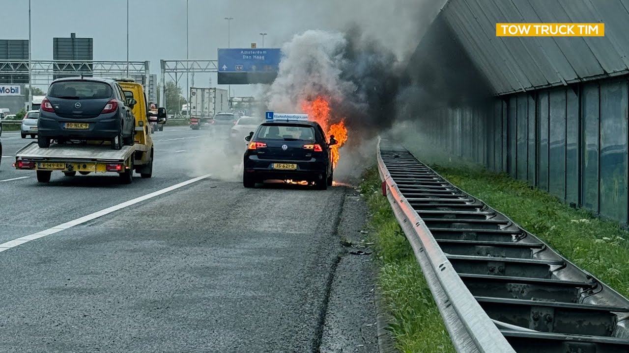 #BRAND .. LESAUTO IN BRAND VLAK VOOR DE BENELUXTUNNEL!! | leven van een berger! #81