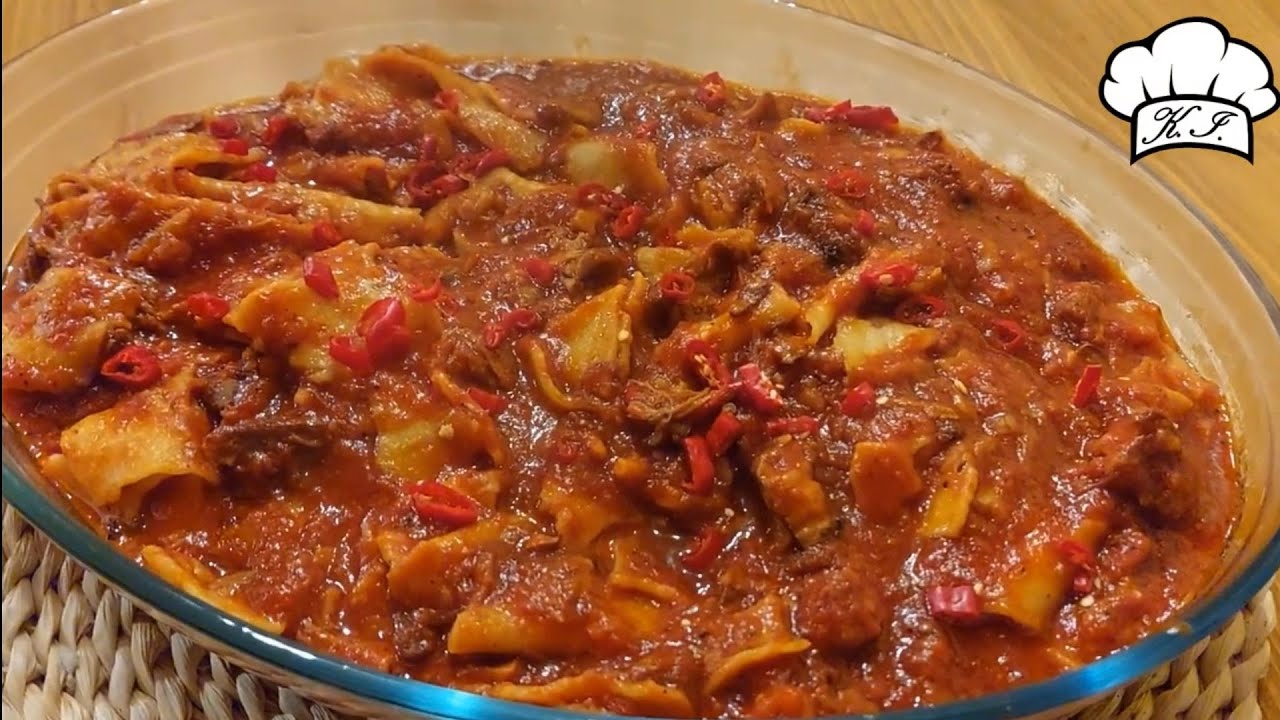 Janjetina s mlincima, lamb with lasagna