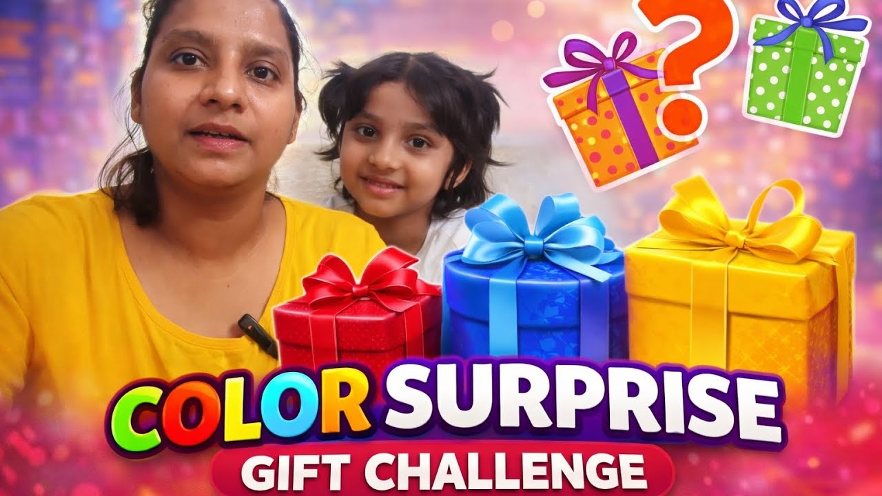 Color Challenge with Kids 🎨 | Fun Family Game & Gifts | Family Vlog 