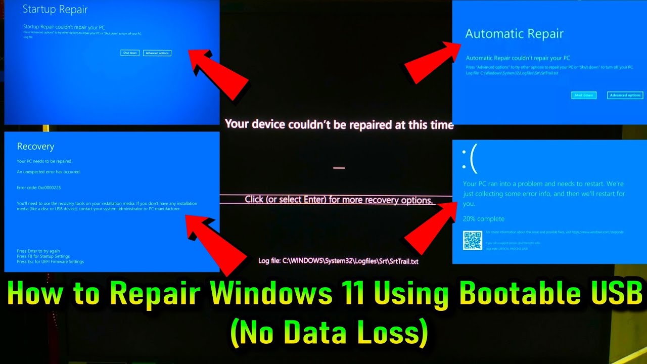 Как восстановить Windows 11 с помощью загрузочного USB-накопителя (исправить циклическую загрузку...