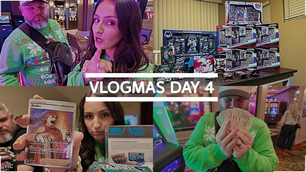 Vlogmas, день 4!🎄❄️🎀 | Рождественские покупки, карты с покемонами, закулисные съемки казино!