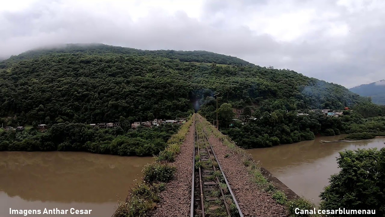 🇧🇷 Trem da ABPF/Sul percorrendo ponte Brochado da Rocha em Muçum/RS - 2018 - (Brasil)