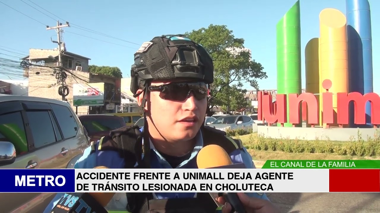 ACCIDENTE FRENTE A UNIMALL DEJA AGENTE DE TRÁNSITO LESIONADA EN CHOLUTECA