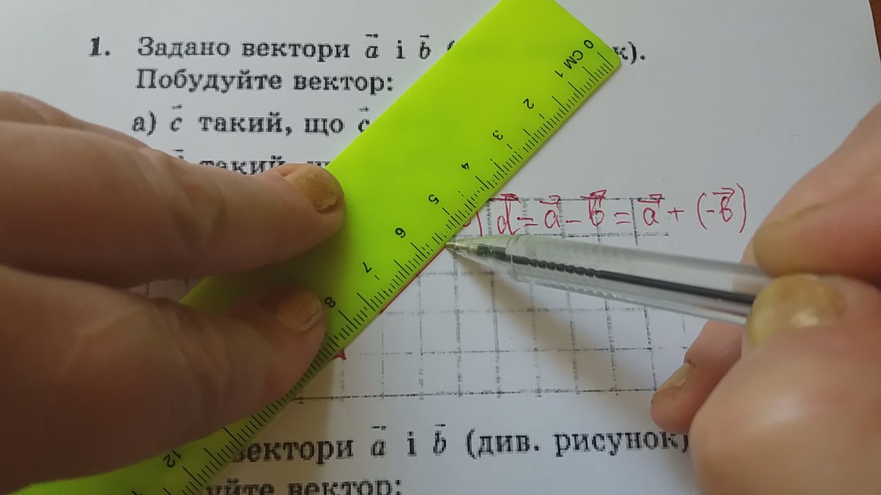 Додавання і віднімання векторів, заданих графічно, 9 клас