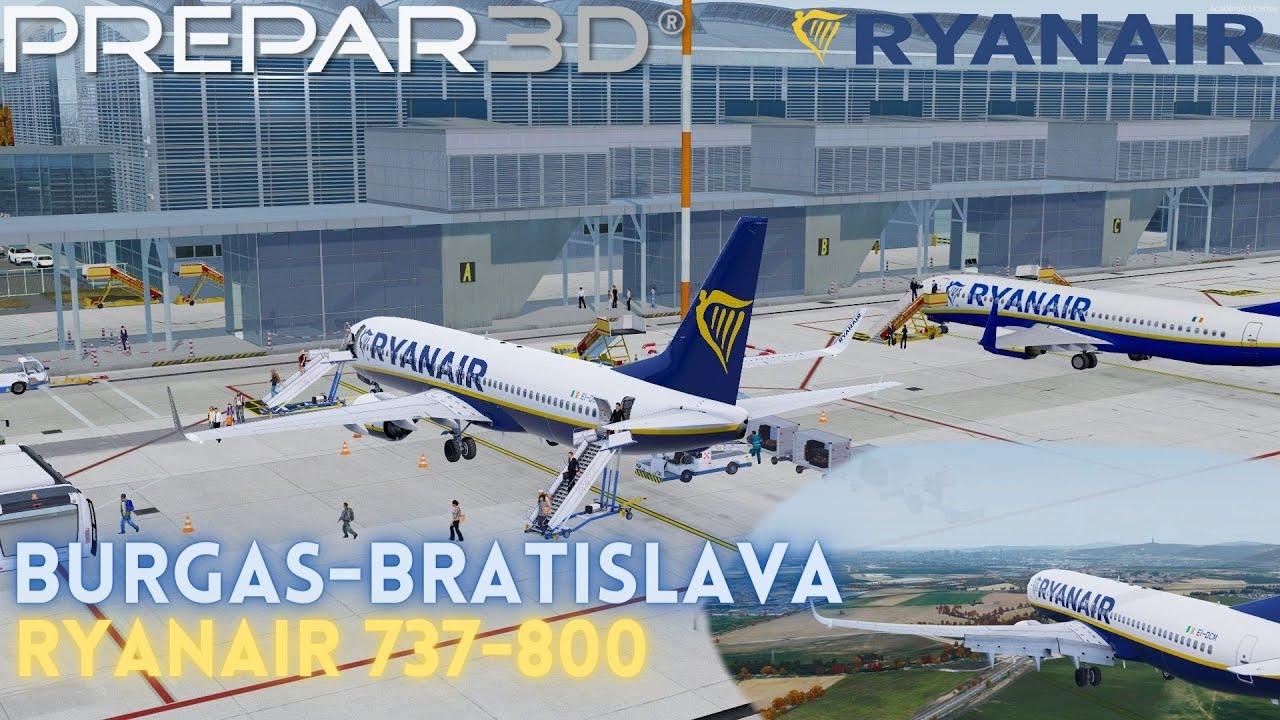 [P3D V5.2] l Ryanair PMDG 737-800 l Flying to Capital of Slovakia l Burgas - Bratislava l Vatsim