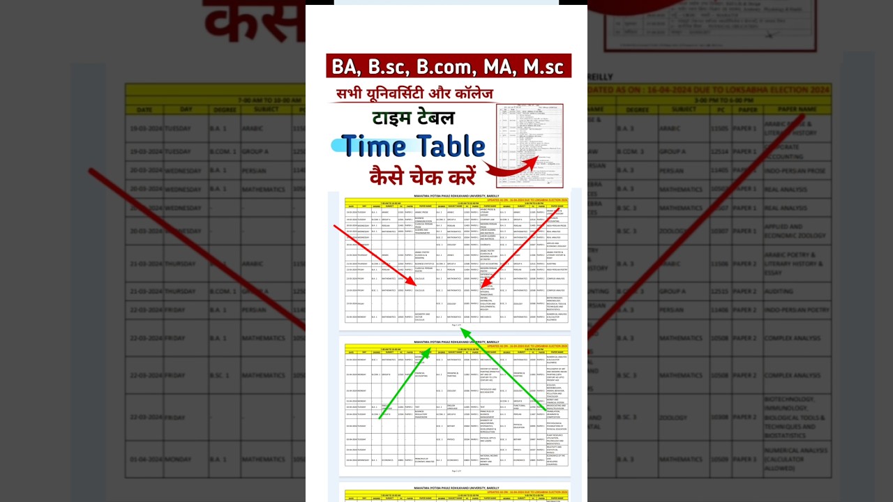 BA B.sc B.com Exam Date Sheet 2026/ MA Msc Time Table kaise download kare/ University Time Table