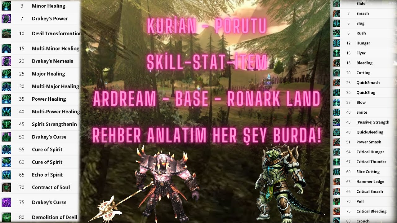 ImKira Kurian - Porutu Rehber'i Skill/Stat/İtem ve Ardream - Base - Ronark Land Her Şey Burda.