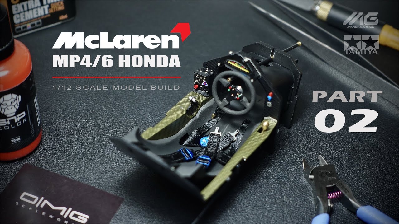 [Part 2] Ayrton Senna's McLaren MP4/6 | Tamiya | 1/12 | Scale Model Building | ASMR |