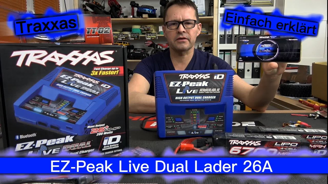 Einfach erklärt - EZ Peak Live Dual Lader 26A Set mit 2x LiPo 6700mAh 4s ID Akkus von Traxxas