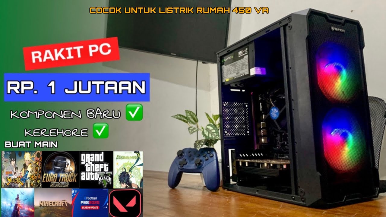 RAKIT PC 1 JUTAAN RAMAH DIKANTONG DAN HEMAT DAYA | BUAT MAIN MINECRAFT, GTA V, GENSHIN