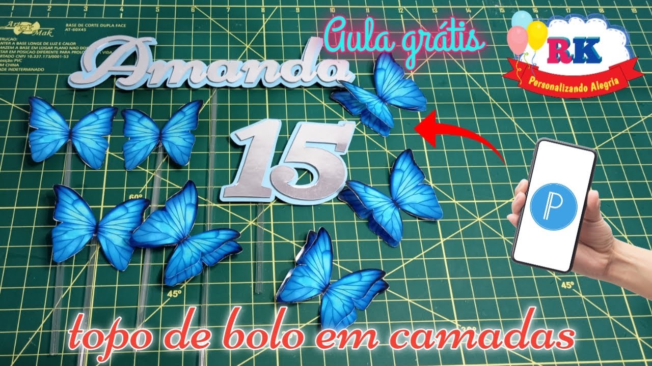 Como fazer topo de bolo em camadas pelo celular | PIXEL LAB