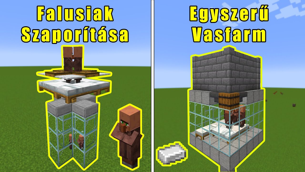 Falusiak Szapor&iacute;t&aacute;sa / Egyszerű Vasfarm | Minecraft Tutorial Magyarul | 1.19 Java