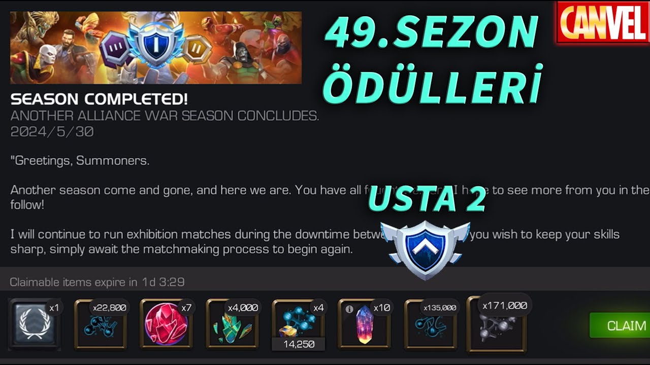 49.SEZON ÖDÜLLERİ AÇILIMI | CHÅØŚ, USTA 2 | ANDAÇ AÇILIMLARI, YENİ 7* RÜTBE YÜKSELTMEMİZ - MCOC