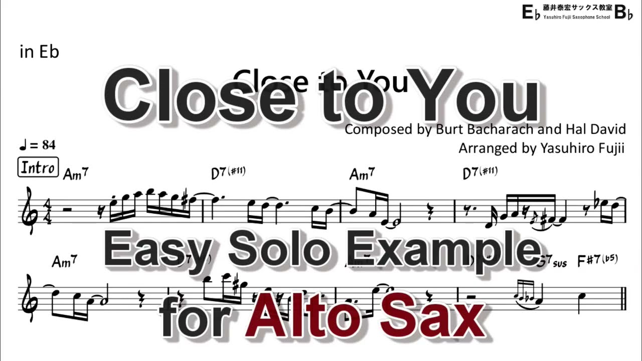 Close to You - Easy Solo Example for Alto Sax