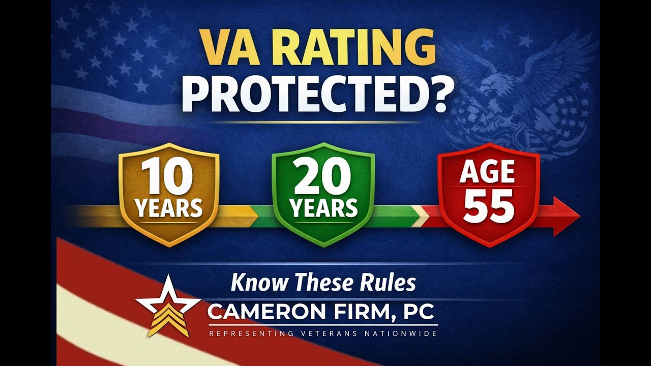 VA Rating Reductions: The 10-Year, 20-Year & Age 55 Rules Explained