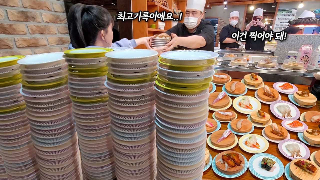 «Я новый рекорд?» 😆 Пошла есть суши и поставила новый рекорд! MUKBANG!