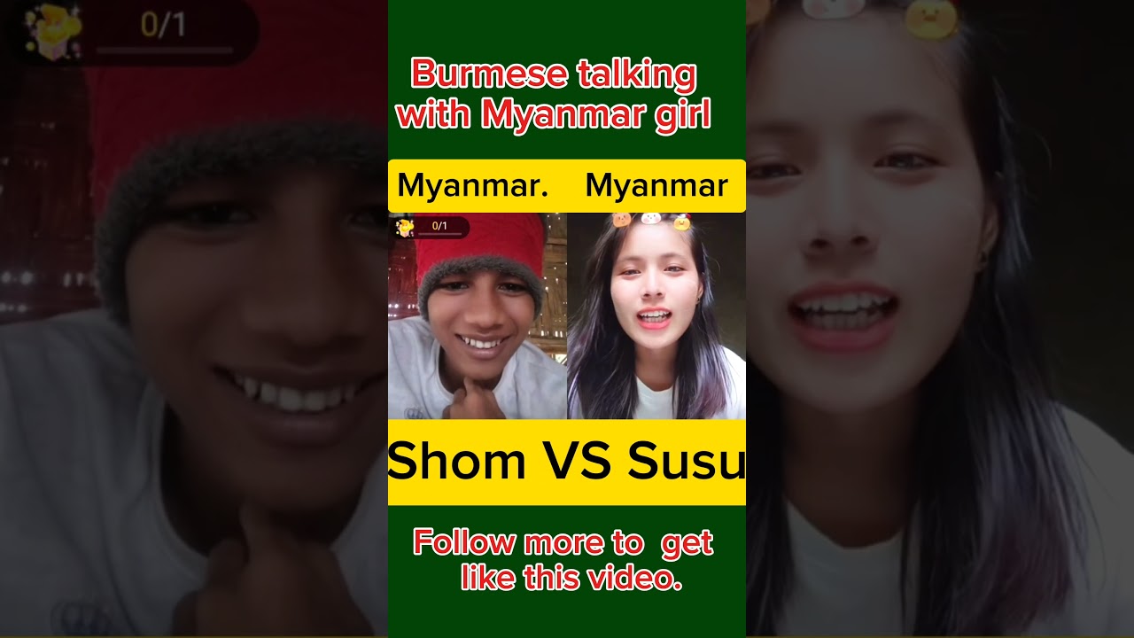 Burmese talking with a Myanmar girl. 