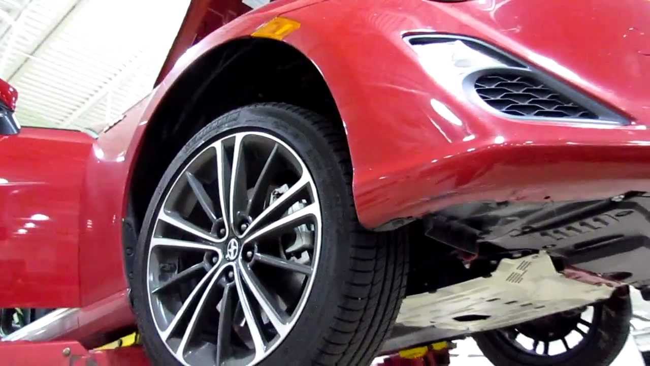 Underneath a 2013 Scion FRS focus on Subaru Components and parts