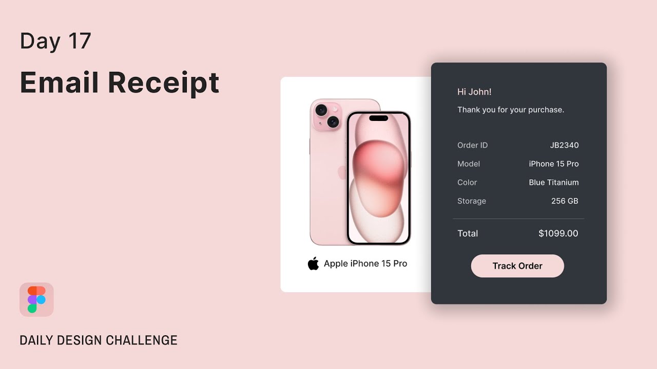 Daily UI Design Challenge | Day 17 | Design an Email Receipt