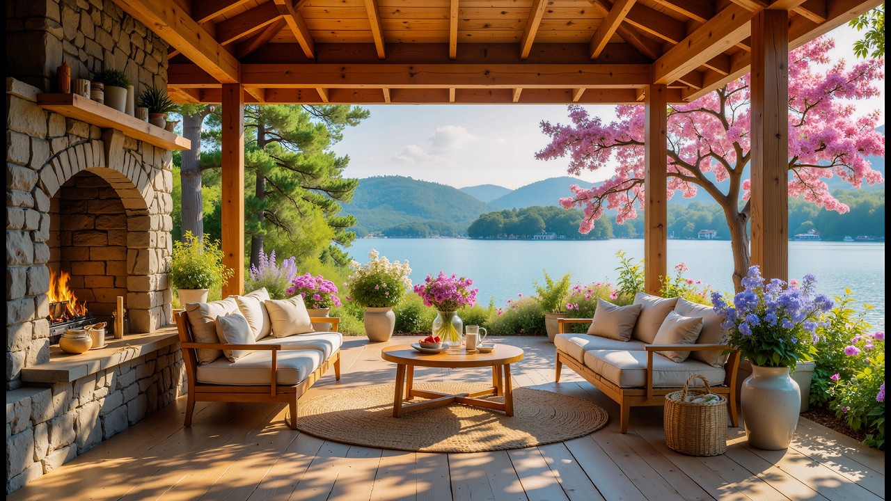 Spring Relax by the Cozy Lakeside 🌿 Calm Piano Music for Deep Focu Sleep
