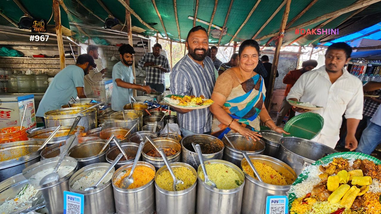 💥 18 വർഷമായി NV Meals വിൽക്കുന്ന ചേച്ചി | Street food meals + ice cream market @ Moazzam Jahi Market