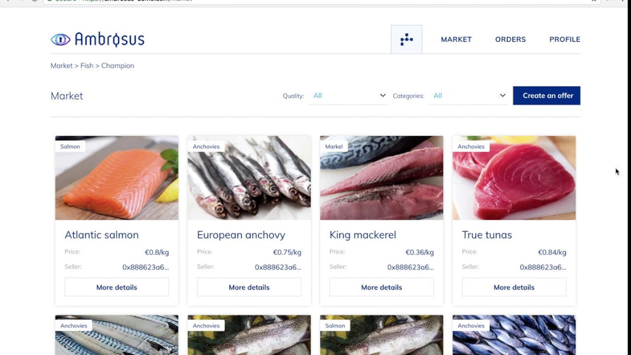Ambrosus short demo Marketplace v 0.2.2