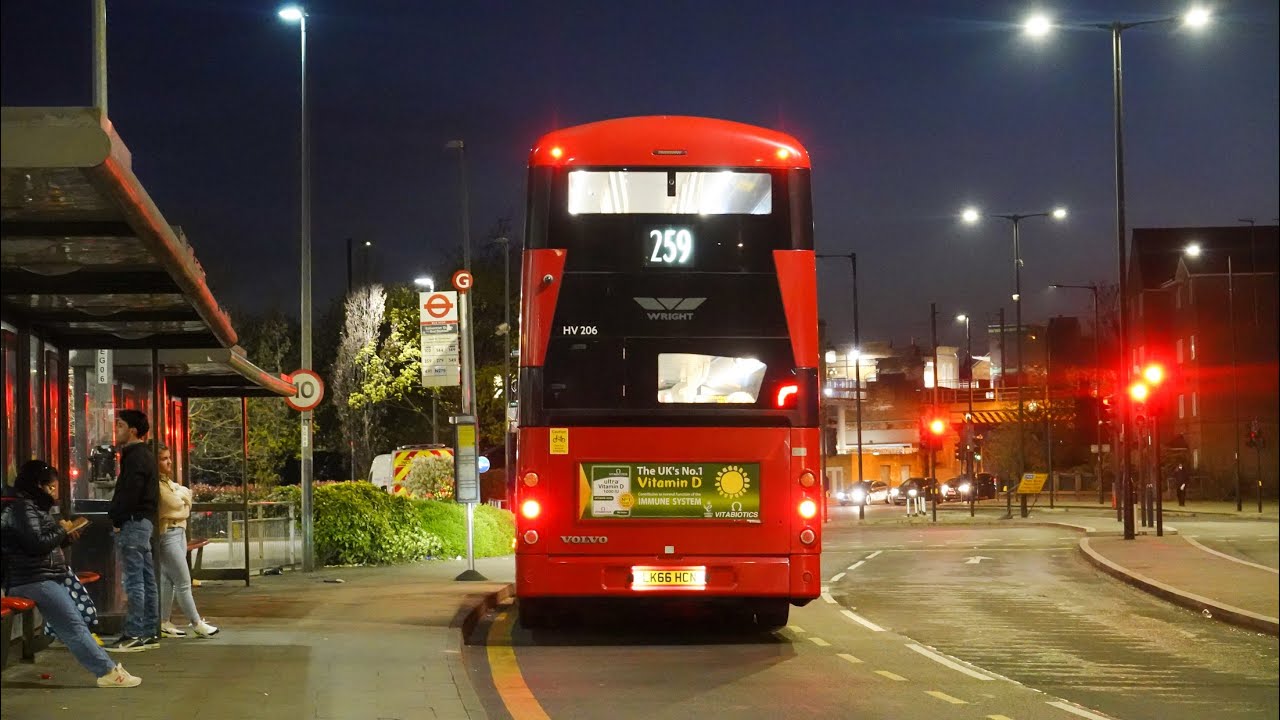 Buses after dark at Edmonton Green on 4th April 2021