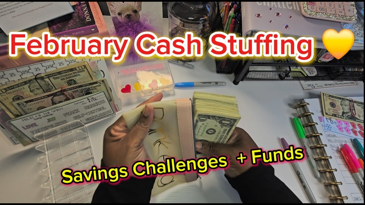 February Cash Stuffing 💛 Sinking Funds + Savings Challenges
