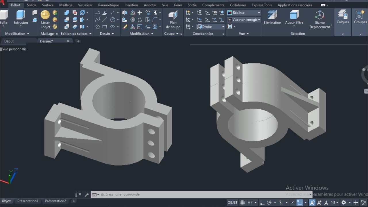 DESSIN DE PRATIQUE AUTOCAD 3D
