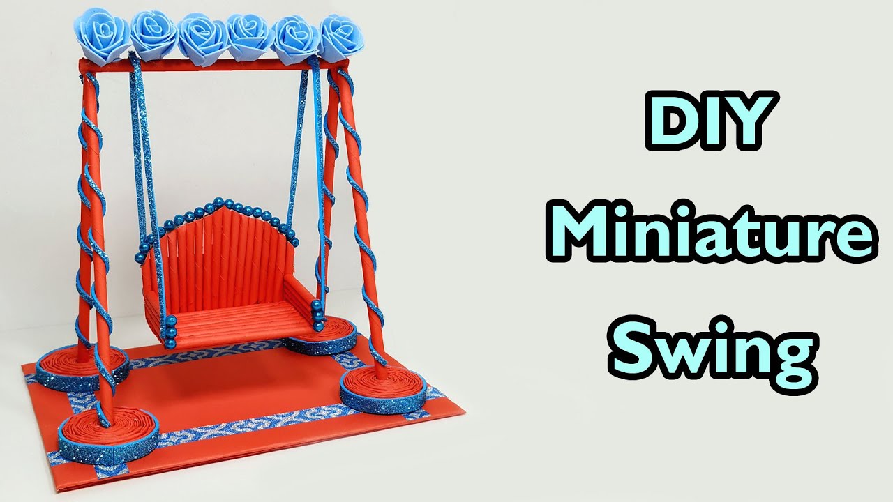 DIY  Cute Miniature Paper Swing | How To Make A Miniature Paper Swing  | Paper Crafts