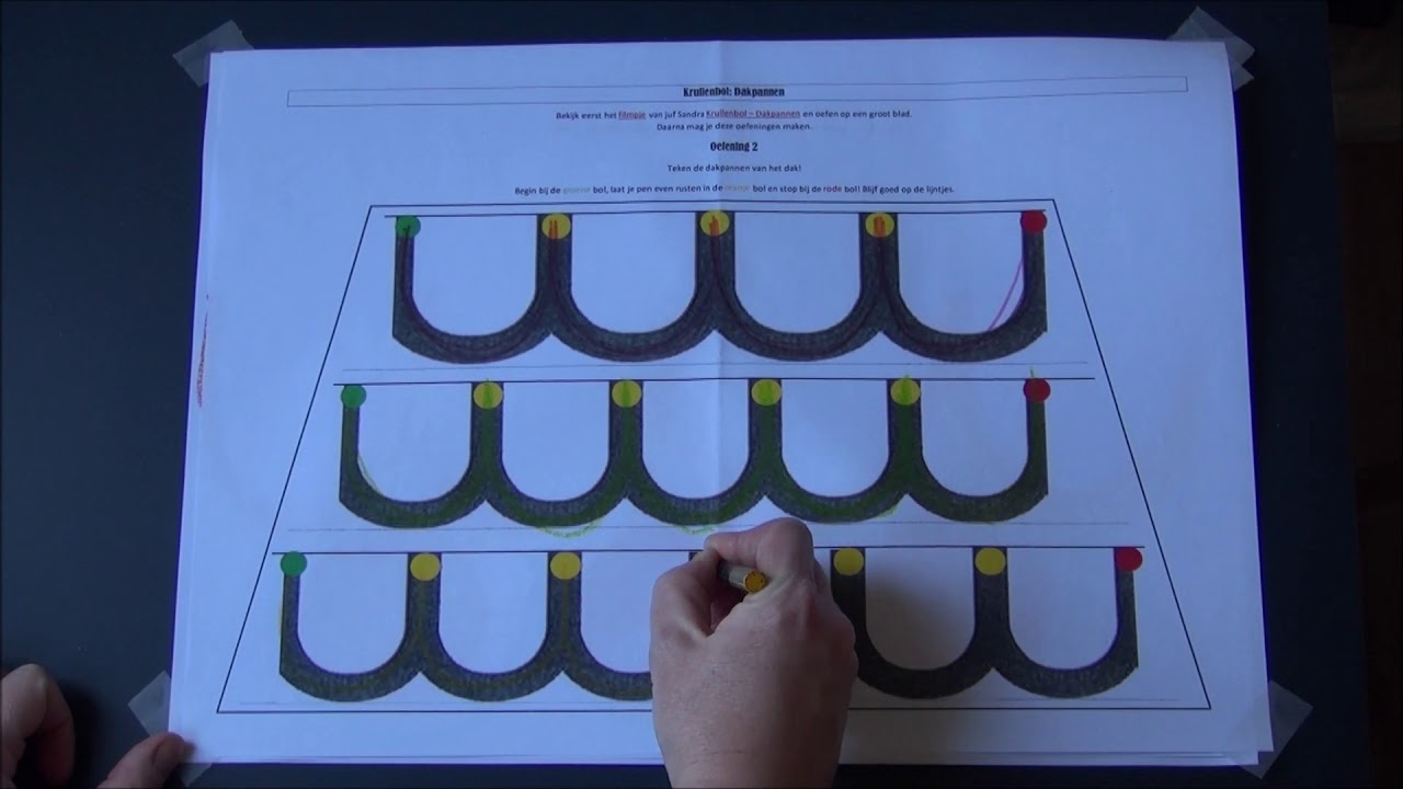 Krullenbol   Dakpannen oefening 2 voor 4 jarigen