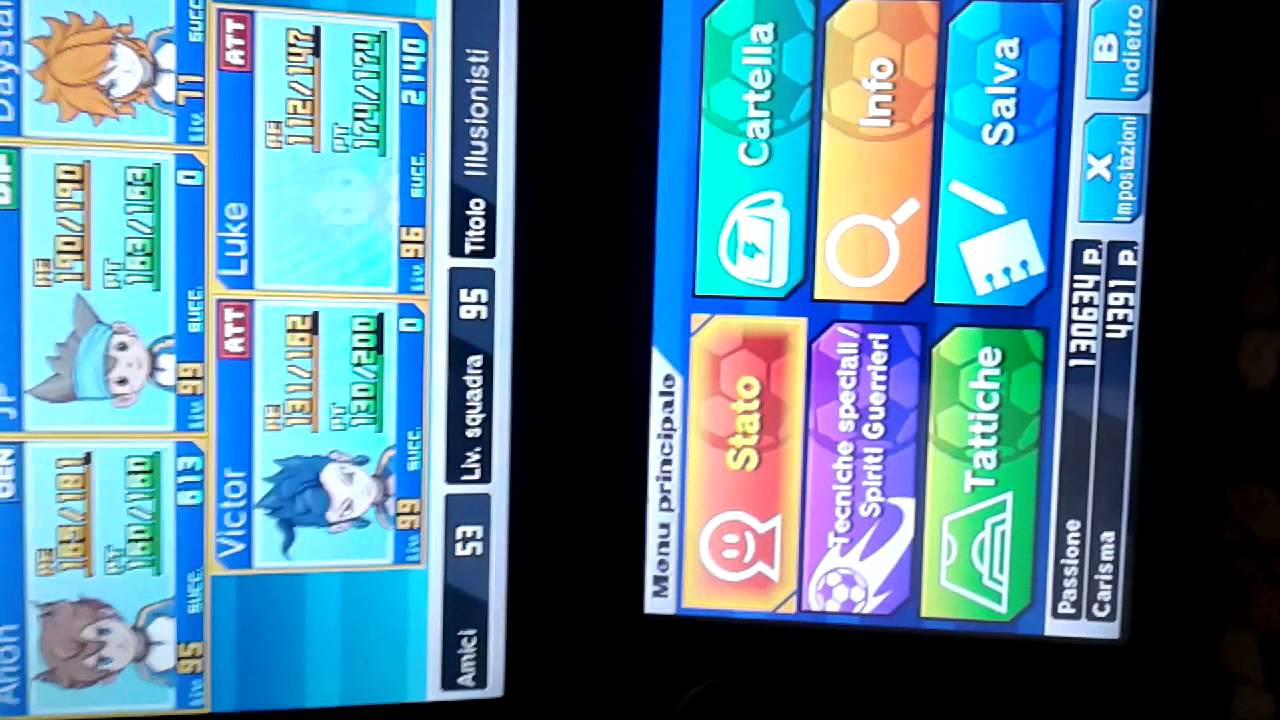 Inazuma Eleven Go Luce 3ds 2°trucco per carisma