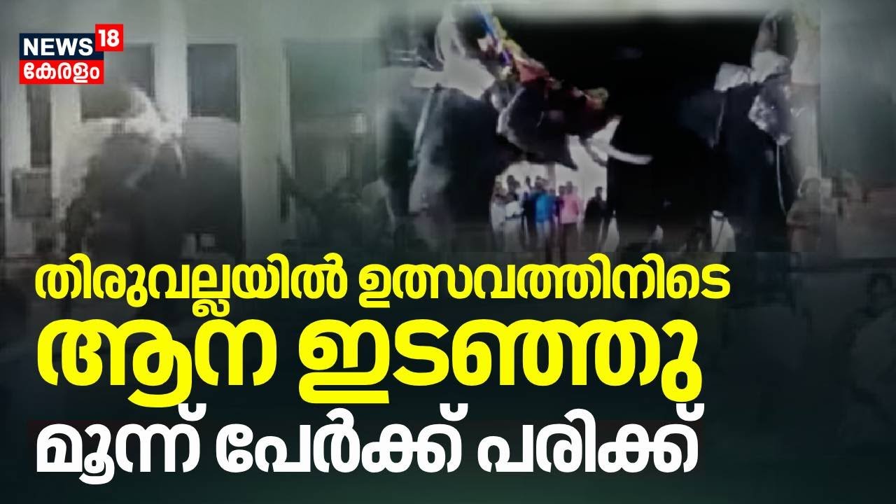 തിരുവല്ലയിൽ ഉത്സവത്തിനിടെ ആന ഇടഞ്ഞു;  മൂന്ന് പേര്‍ക്ക് പരിക്ക് | Thiruvalla Temple Elephant Rampage