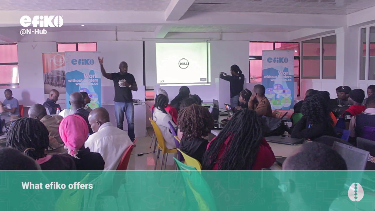 Co-Founder Henry demo's Efiko&reg; @nHub Jos 1