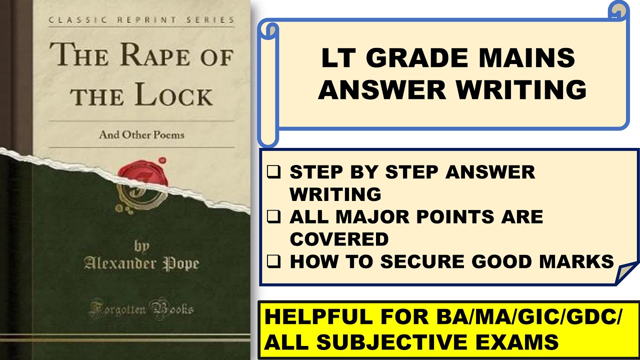 LT Grade English | The Rape of the Lock | Exam-Oriented Answer Writing | GDC GIC BA MA
