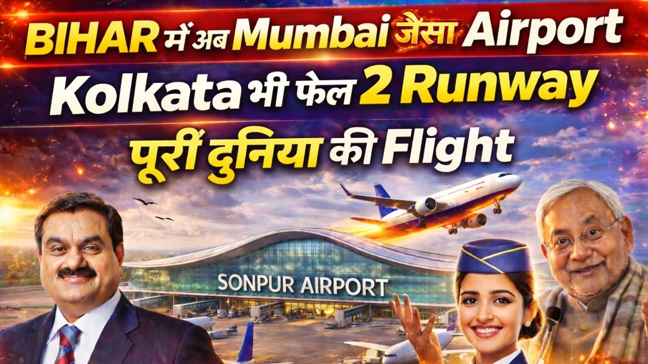 बिहार में देश का 5वां सबसे बड़ा Airport | नवी मुंबई जैसा डिजाइन | डबल Runway | दुनिया भर की फ्लाइट