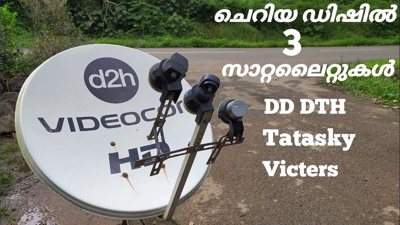 Multi satellite clambing on 2 feet ku bannd dish antenna. Tatasky, Dd freedish, victers,3lnb setting