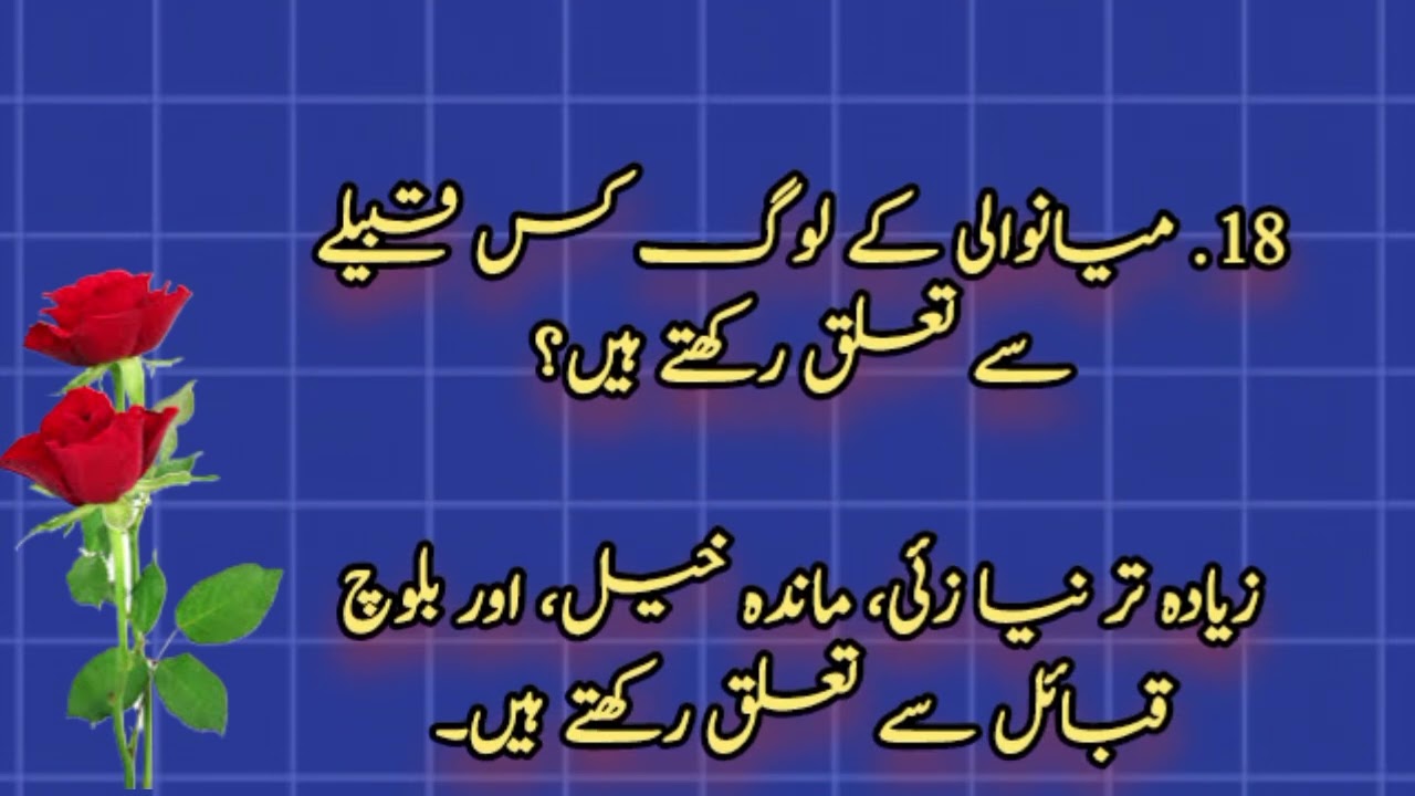 facts about district Mianwali | famous things in Mianwali | history of district Mianwali