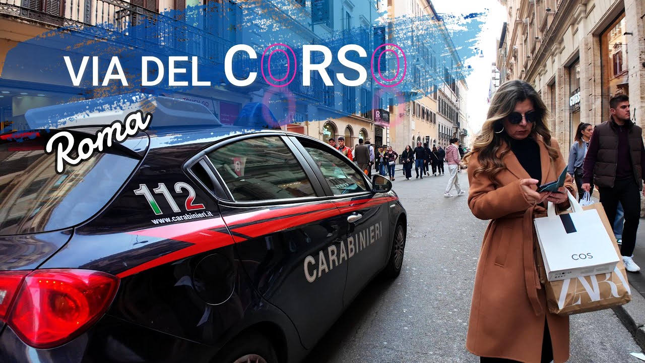 🇮🇹 Via Del Corso Roma - Italy Walking Tour 4K