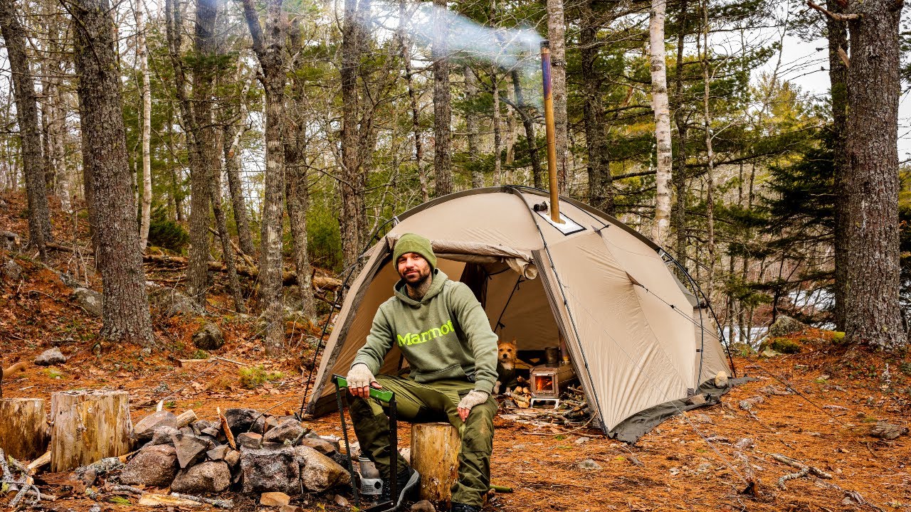 Hot Tent Camping In Rain - Part 1