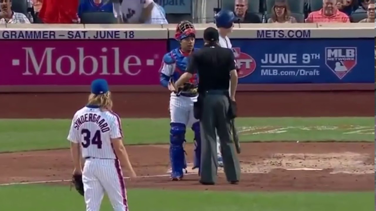 Noah Syndergaard ejection mic&rsquo;d up