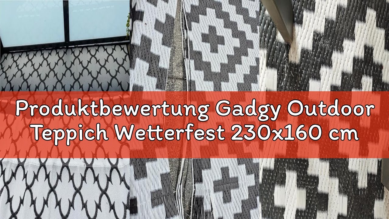 Produktbewertung Gadgy Outdoor Teppich Wetterfest 230x160 cm | Wendbarer Garten Teppich Schwarz | UV