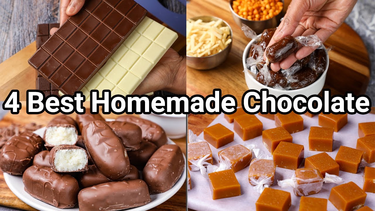 4 Best Homemade Chocolate Bars & Toffee Recipes 4 Ingredients - No Preservative & Artificial Colour