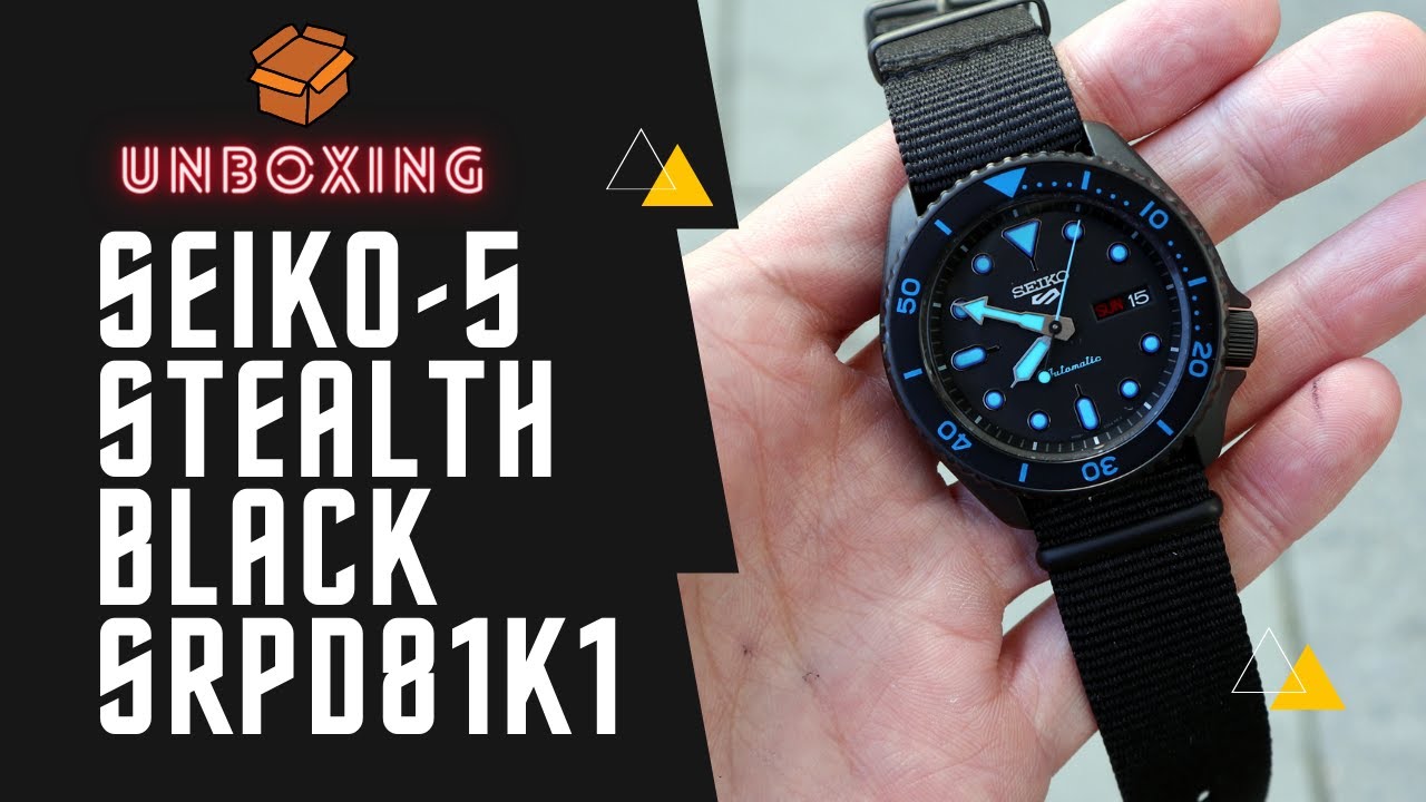 UNBOXING 2020 SEIKO 5 SPORTS STEALTH BLACK BLUE  SRPD81K1