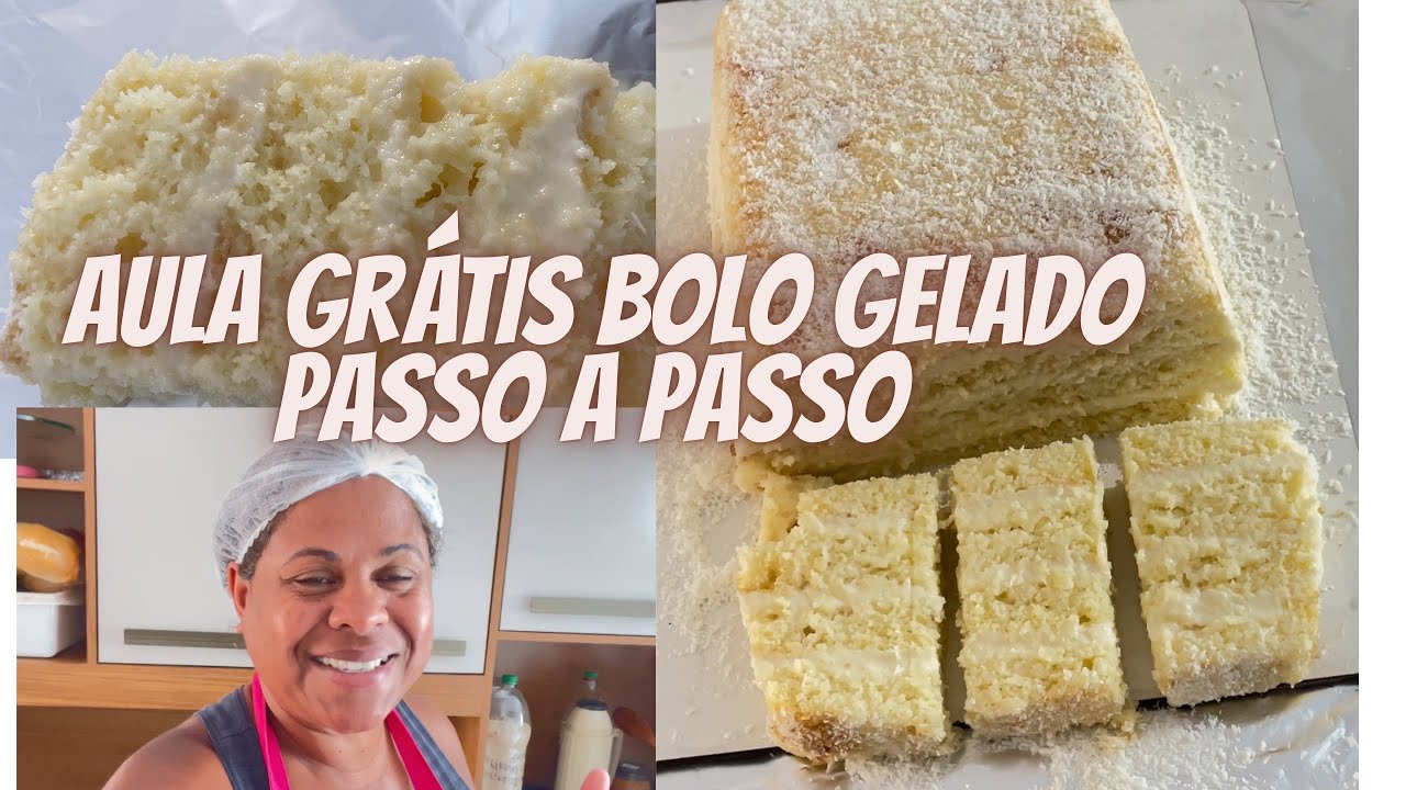 Aula grátis passo a passo bolo gelado  fofinho e molhadinho em fatias e muitas dicas durante a aula