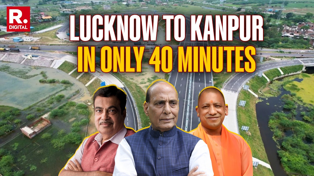 UP INFRA BOOM: Rajnath, Gadkari & Yogi Inaugurate India's First AI-Guided Lucknow-Kanpur Expressway