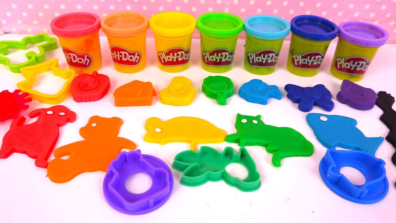 P&acirc;te &agrave; Modeler Play Doh Arc-en-ciel Formes Animaux Couleurs