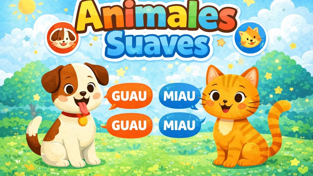 Animales Suaves 🐶🐱 | Sonidos de Perro y Gato para Niños